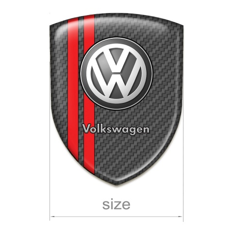 VW Domed Emblem Carbon with Red Stripes Edition 