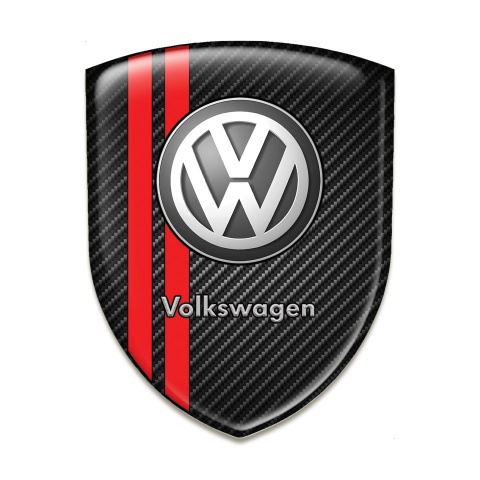 VW Resin Sticker Black Carbon with Red Stripes edition 