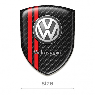 VW Emblem Exterior Dark Carbon with Red Lines Edition 