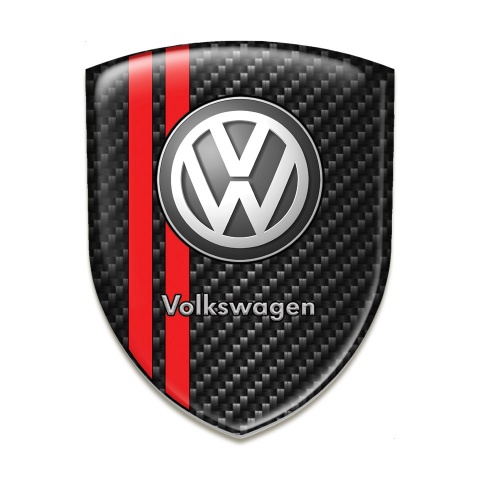 VW Emblem Exterior Dark Carbon with Red Lines Edition 