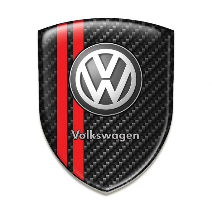 VW Emblem Exterior Dark Carbon with Red Lines Edition 