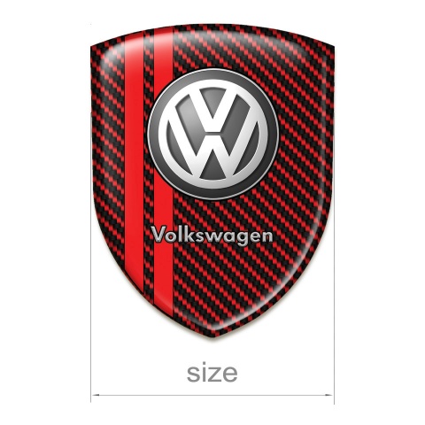 VW Emblem Interior Red Carbon with Red Lines Design 