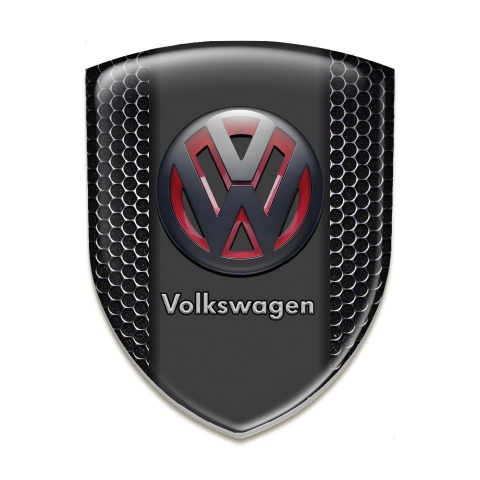 VW Car Accessories Badge Perforated Steel Base and 3D Two Tone Logo 