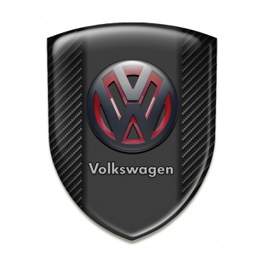 VW Auto Emblem Dark Carbon Two Tone 3D Logo 