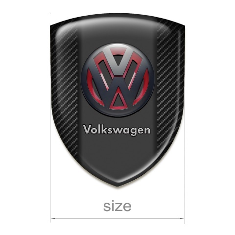 VW Auto Emblem Dark Carbon Two Tone 3D Logo 