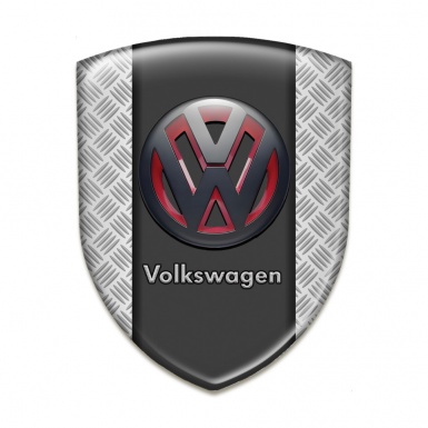 VW Emblem Badge Logo Metal Mesh Effect with Two Tone 3D Logo