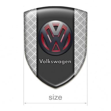 VW Emblem Badge Logo Metal Mesh Effect with Two Tone 3D Logo