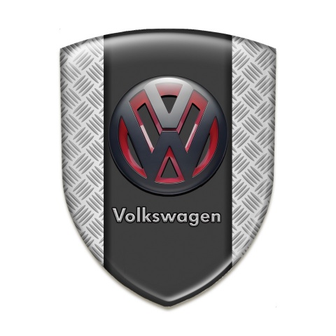 VW Emblem Badge Logo Metal Mesh Effect with Two Tone 3D Logo