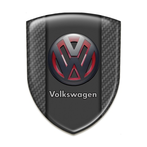 VW Tuning Emblem Black Carbon with Two Tone Logo 