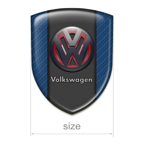 VW Silicone Emblem Dark Blue Carbon with Two Tone 3D Logo 