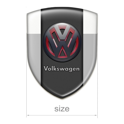 VW Resin Sticker Grey White Background and Two Tone 3D Logo 