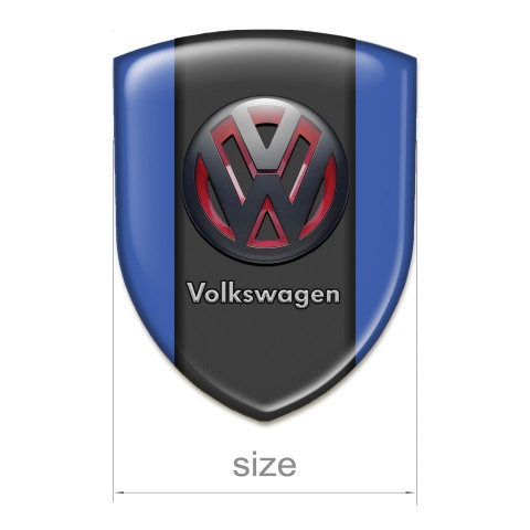 VW Silicone Car Decal Badge Blue Background and Two Tone 3D Logo 