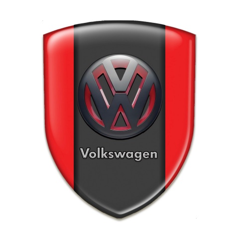 VW Silicone Shield Red Background Two Tone 3D LOgo 