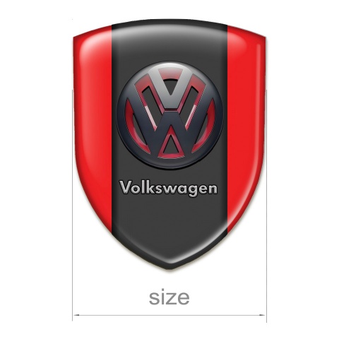 VW Silicone Shield Red Background Two Tone 3D LOgo 
