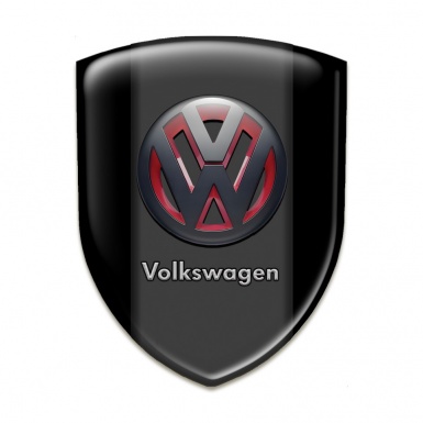VW Emblem Badge Logo Black Background 3D Logo Version 