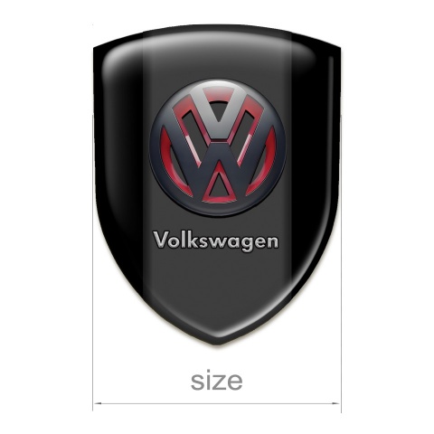 VW Emblem Badge Logo Black Background 3D Logo Version 
