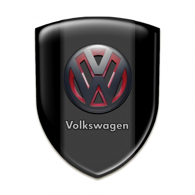 VW Emblem Badge Logo Black Background 3D Logo Version 