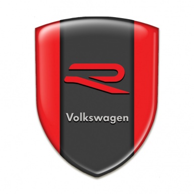 VW Self Adhesive Emblem Logo Red Background R Edition 