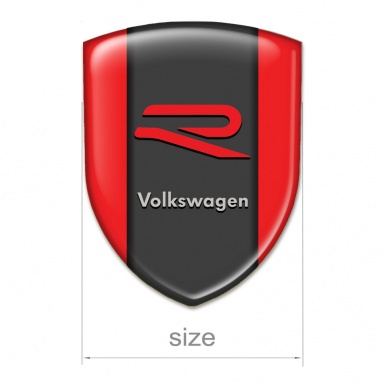 VW Self Adhesive Emblem Logo Red Background R Edition 