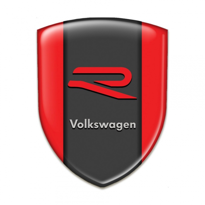 VW Self Adhesive Emblem Logo Red Background R Edition 