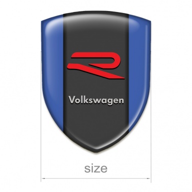 VW Silicone Emblem Premium Quality Blue Background R Style 