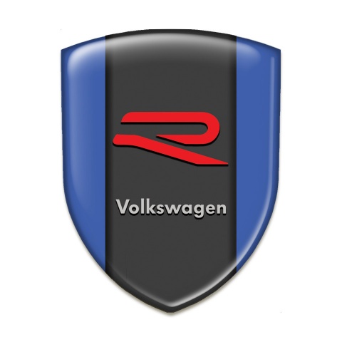 VW Silicone Emblem Premium Quality Blue Background R Style 