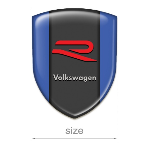 VW Silicone Emblem Premium Quality Blue Background R Style 