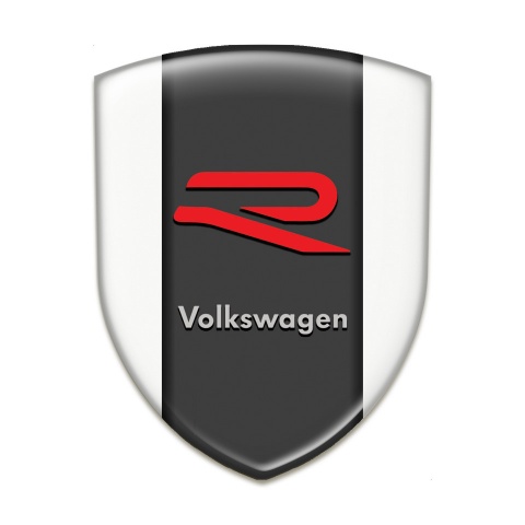 VW 3D Gel Emblem White Background R Logo Style 