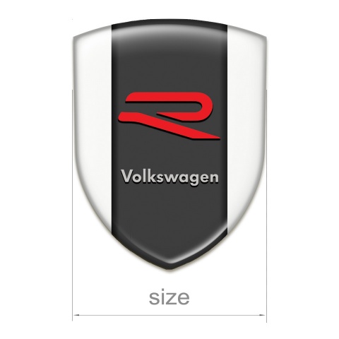 VW 3D Gel Emblem White Background R Logo Style 