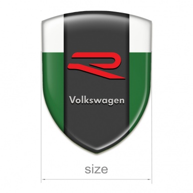VW Emblem Exterior Green White Base R Logo style 