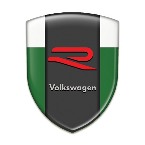 VW Emblem Exterior Green White Base R Logo style 