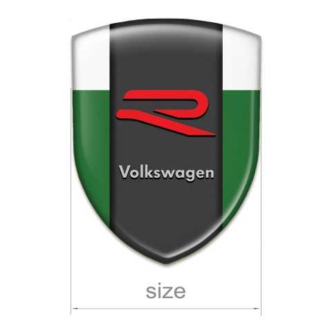 VW Emblem Exterior Green White Base R Logo style 