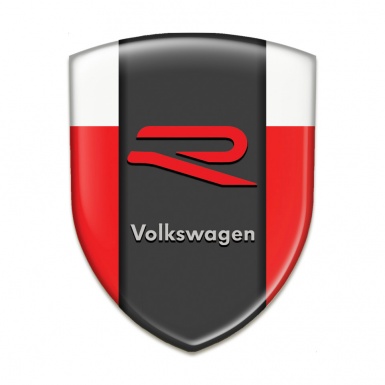 VW Emblem Interior Red White Base R Logo Style 
