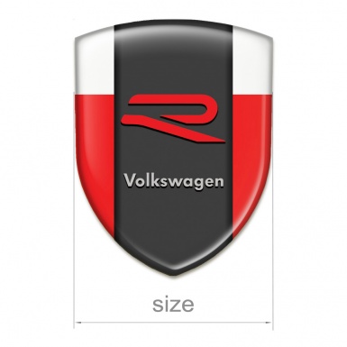 VW Emblem Interior Red White Base R Logo Style 