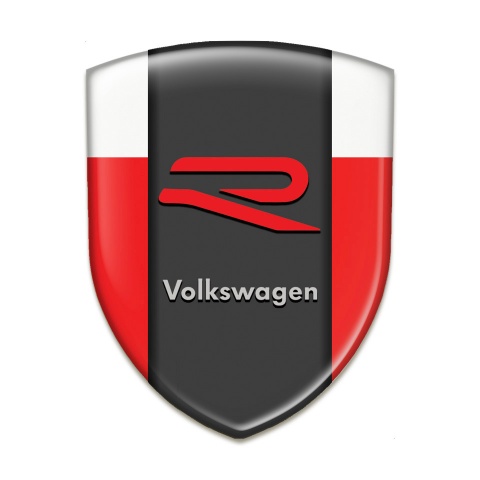 VW Emblem Interior Red White Base R Logo Style 