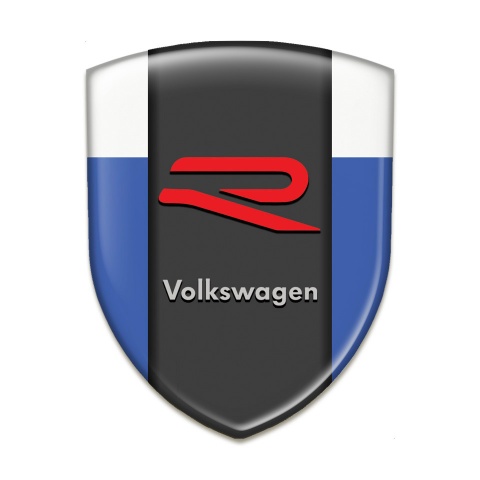 VW Tuning Emblem Blue White Print R Logo Style 