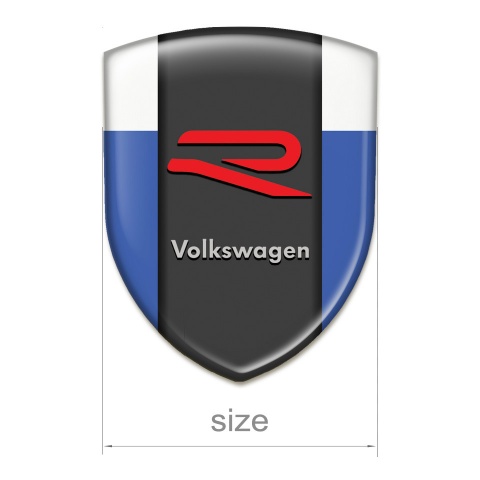 VW Tuning Emblem Blue White Print R Logo Style 