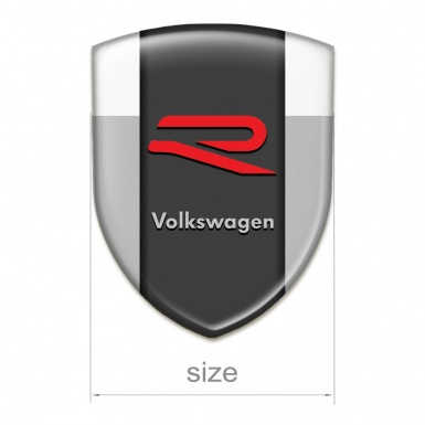 VW Self Adhesive Car logo Emblem Grey White Print and R Logo 