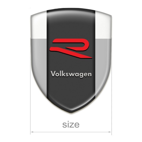 VW Self Adhesive Car logo Emblem Grey White Print and R Logo 