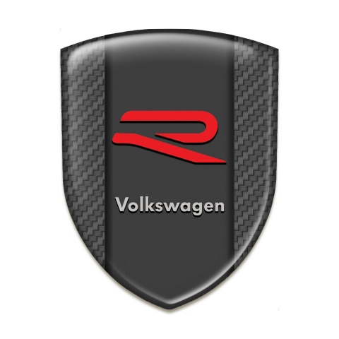 VW Silicone Car Decal Badge Carbon Base R Logo edition 