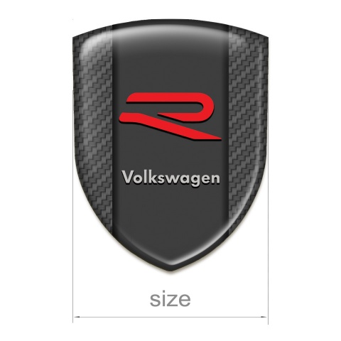 VW Silicone Car Decal Badge Carbon Base R Logo edition 