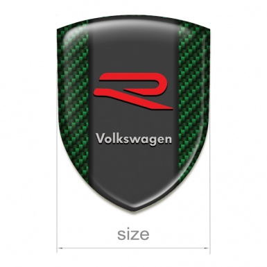 VW Emblem Badge Logo Green Carbon with R Logo style 