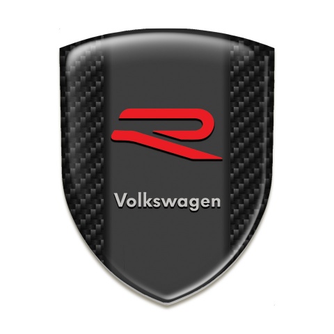VW Logo Emblem Dark Carbon Base R Logo 
