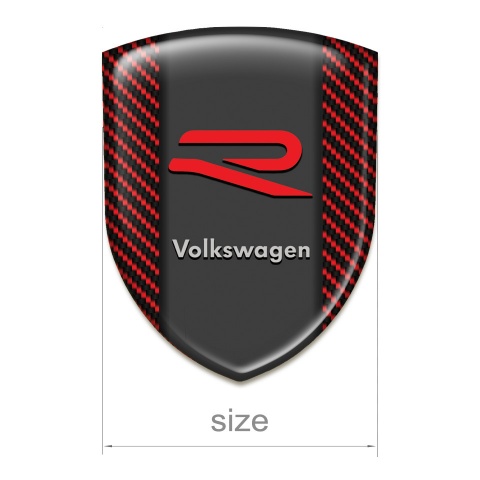 VW Tuning Emblem Red carbon with R Logo 