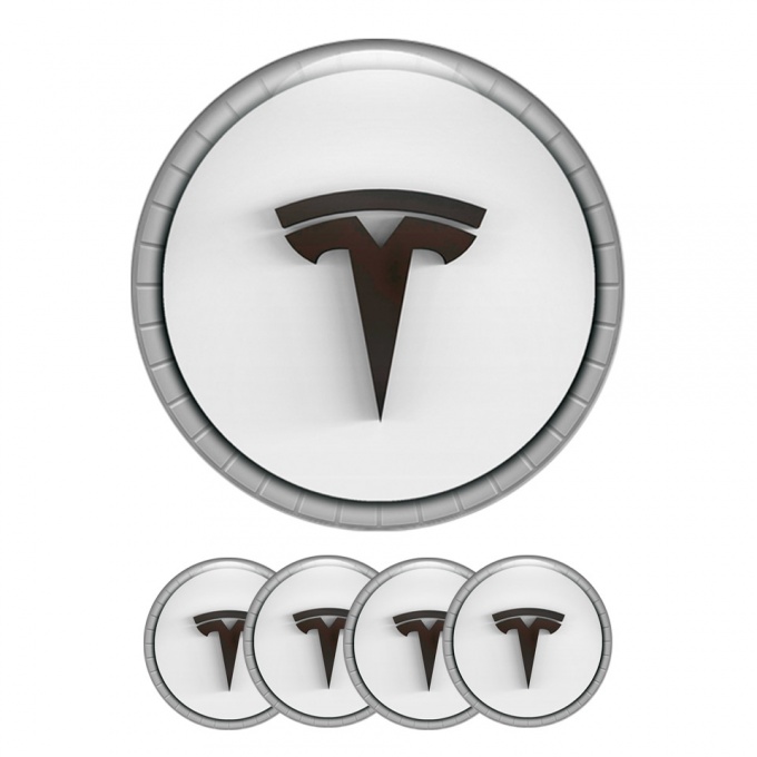 Tesla Wheel Stickers for Center Cap 3D Ring