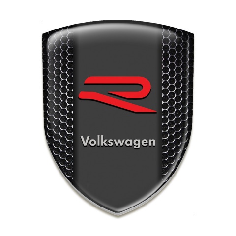 VW Self Adhesive Emblem Logo Perforated Steel base R Logo 