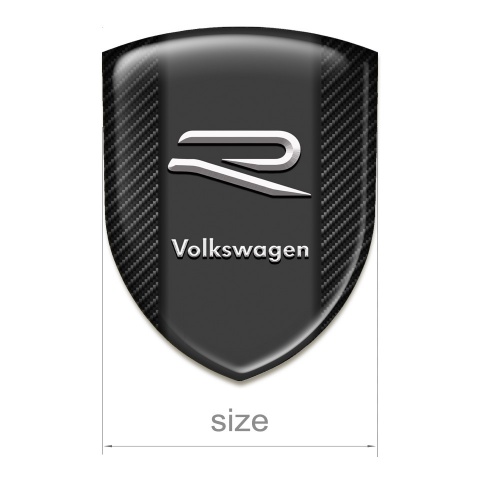 VW Car Accessories Badge Dark Carbon Grey R Logo 