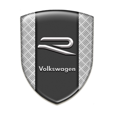 VW Self Adhesive Car logo Emblem Mesh Effect Base Grey R Logo 