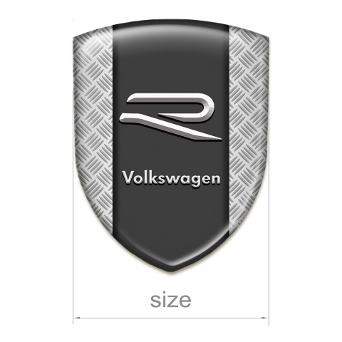 VW Self Adhesive Car logo Emblem Mesh Effect Base Grey R Logo 
