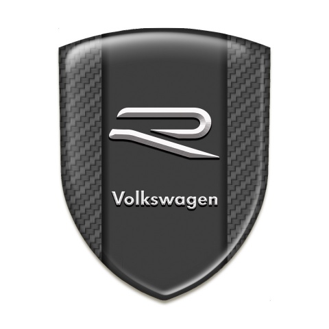 VW Car Interior Badge Dark Carbon Grey R Logo 